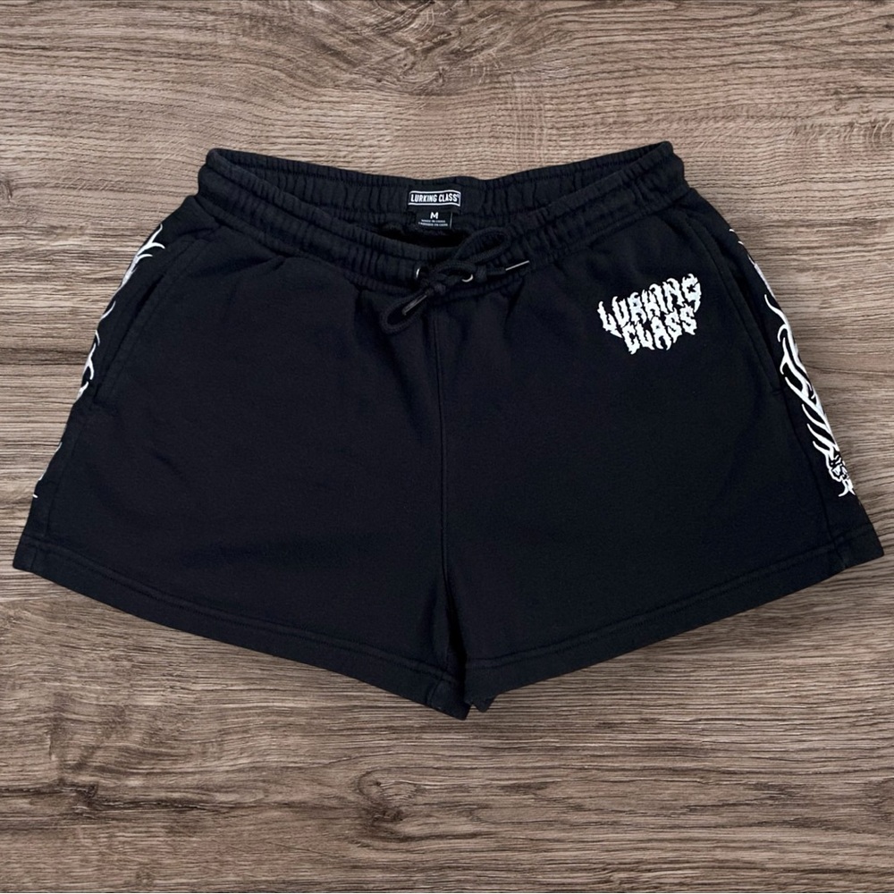 Zumiez Black Lurking Class Shorts with White Graphics